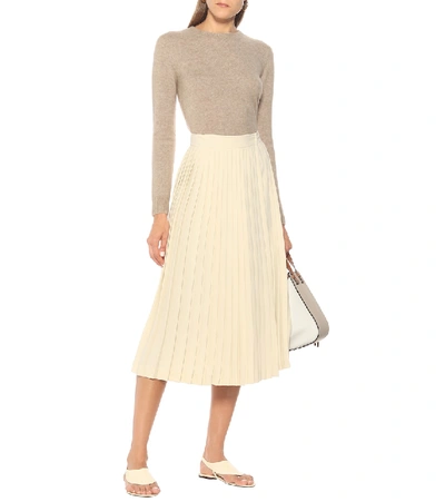 Shop Agnona Cashmere And Silk-blend Sweater In Beige