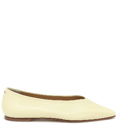 Shop Aeyde Betty Leather Ballet Flats In White