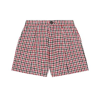 Shop Chloé Checked Shorts In Red