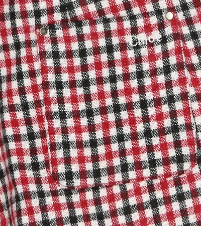 Shop Chloé Checked Shorts In Red