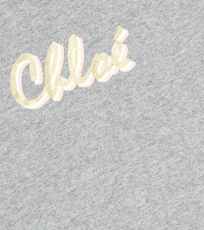 Shop Chloé Logo Cotton-blend Sweatshirt In Grey