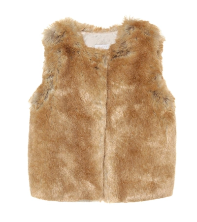 Shop Chloé Faux Fur Vest In Brown
