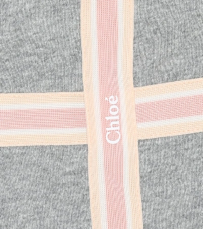 Shop Chloé Cotton-blend Jersey Hoodie In Grey