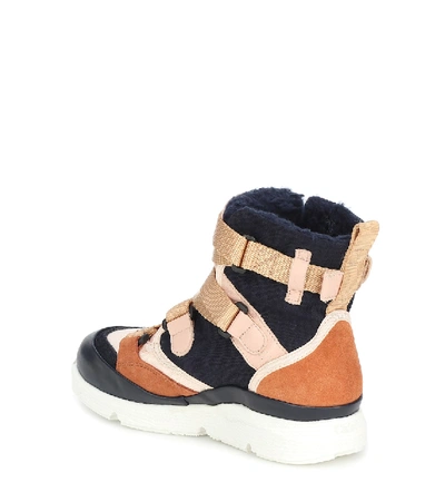 Shop Chloé Colorblocked High-top Sneakers In Multicoloured