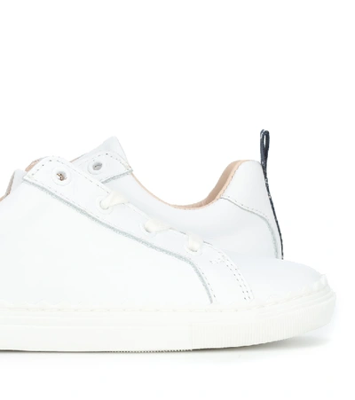 Shop Chloé Leather Sneakers In White