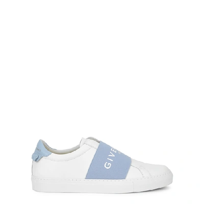 Shop Givenchy Urban Street White Leather Sneakers In White And Blue