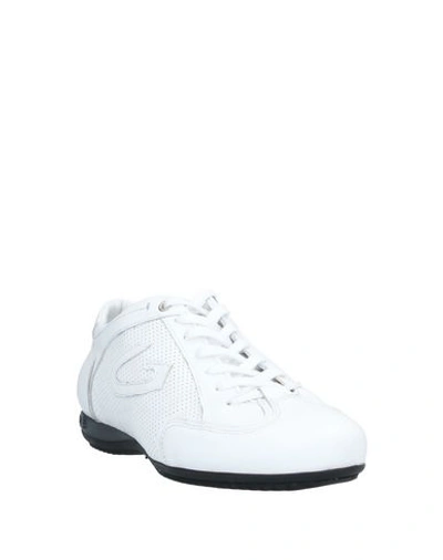 Shop Alberto Guardiani Man Sneakers White Size 10 Soft Leather