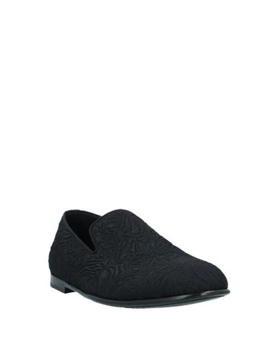 Dolce & Gabbana Black Dg Crown Embroidery Loafers Slip On Shoes