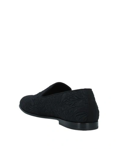 Dolce & Gabbana Black Dg Crown Embroidery Loafers Slip On Shoes