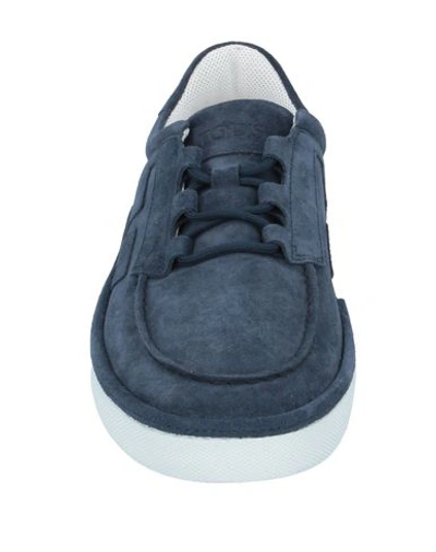 Shop Tod's Man Sneakers Midnight Blue Size 8 Soft Leather