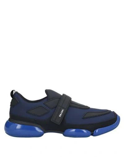 Shop Prada Sneakers In Dark Blue