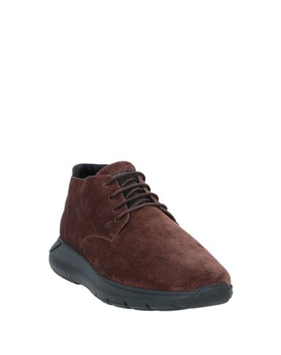 Shop Hogan Man Ankle Boots Khaki Size 7.5 Soft Leather In Beige
