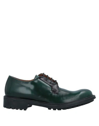 Shop Daniele Alessandrini Laced Shoes In Emerald Green