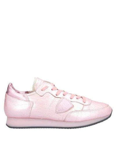 Shop Philippe Model Woman Sneakers Pink Size 7 Soft Leather