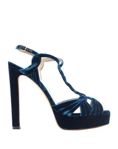 Shop Francesco Russo Sandals In Dark Blue