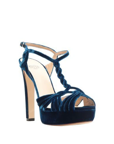 Shop Francesco Russo Sandals In Dark Blue