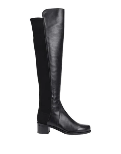 Shop Stuart Weitzman Woman Boot Black Size 7.5 Soft Leather, Textile Fibers