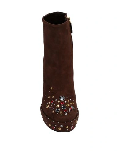 Shop Prada Ankle Boots In Dark Brown
