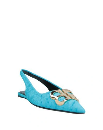 Shop Balenciaga Ballet Flats In Azure