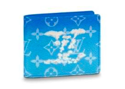 Pre owned Louis Vuitton Slender Wallet Clouds Monogram Blue ModeSens