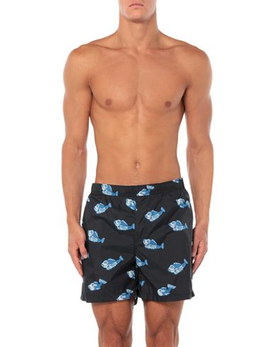 Shop Valentino Man Swim Trunks Midnight Blue Size 30 Polyamide