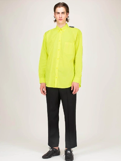 Shop Balenciaga Tab Shirt Fluo Yellow In Yellow & Orange