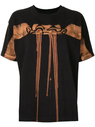 Shop Aganovich Graphic-print Cotton T-shirt In Black