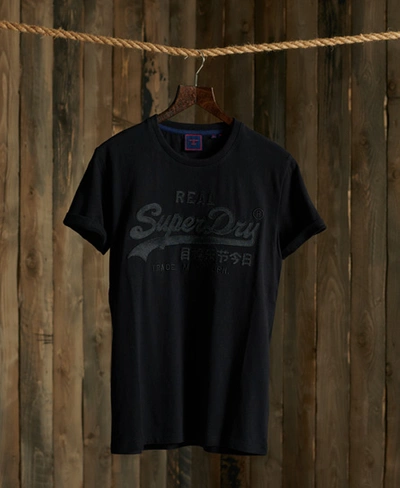 Shop Superdry Vintage Logo Embroidery T-shirt In Black