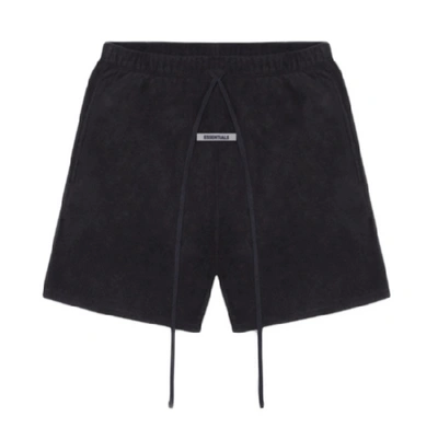 Pre-owned Fear Of God Essentials Fleece Shorts Dark Slate/stretch Limo/black