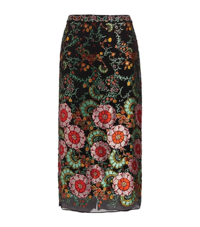 Shop Alice And Olivia Maeve Embroidered Skirt