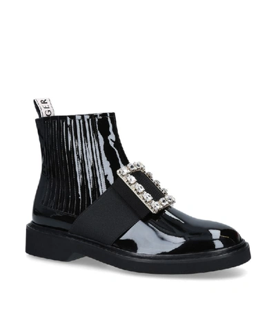 Shop Roger Vivier Crystal-embellished Chelsea Viv' Rangers Boots In Black