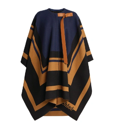 Shop Chloé Graphic Wool Blanket Coat