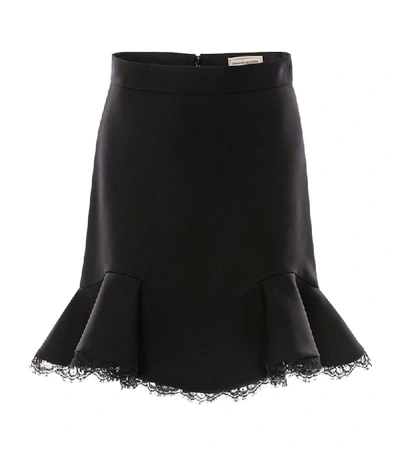 Shop Alexander Mcqueen Lace-hem Mini Skirt