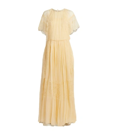 Shop Chloé Lace-trimmed Gown