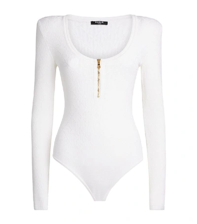 Shop Balmain Diamond-knit Bodysuit