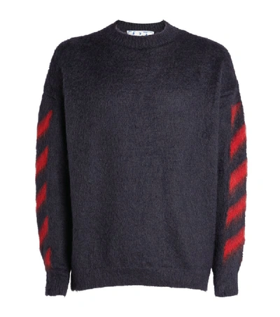 Shop Off-white Brushed Mohair-blend Arrows Sweater