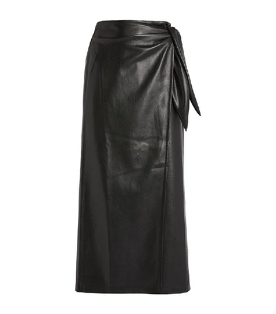 Shop Nanushka Vegan Leather Amas Skirt In Black