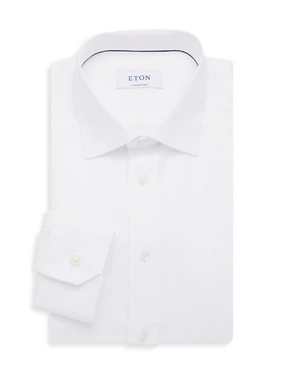 Shop Eton Contemporary-fit Striped Dress Shirt In White