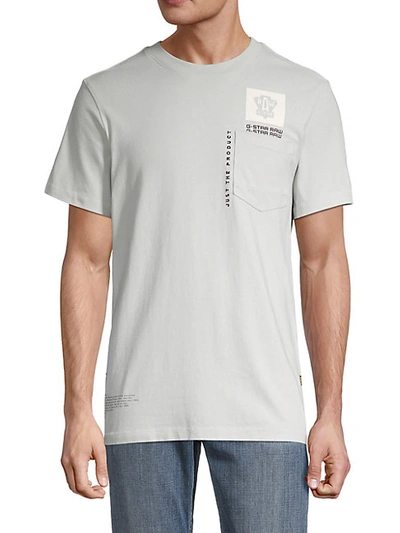 Shop G-star Raw Men's Multi Logo Pocket T-shirt In Cool Grey