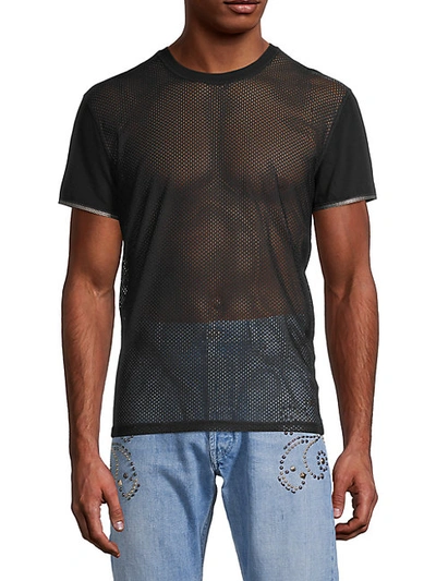 Shop Versace Mesh T-shirt In Black