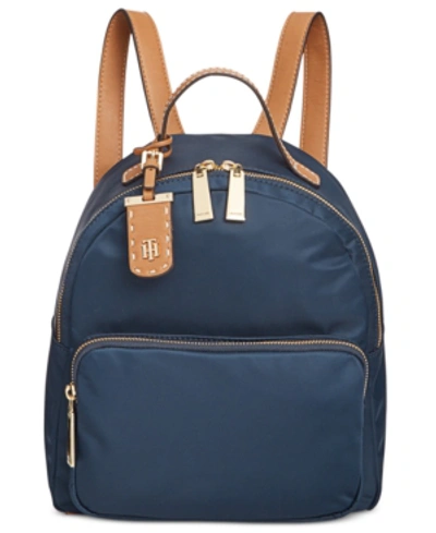 Tommy Hilfiger Julia Small Dome Backpack In Tommy Navy/brown | ModeSens