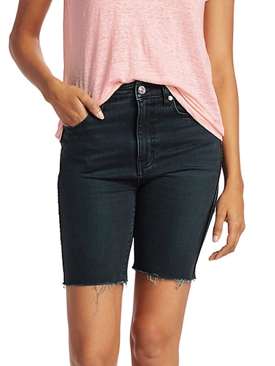 Shop Current Elliott Women's The Truby Virens Denim Shorts In Superba Cut Hem