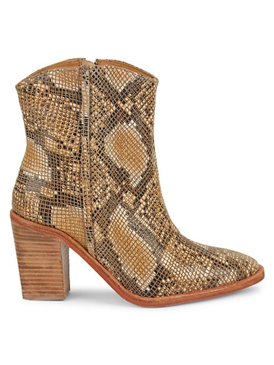 Shop Free People Barclay Snake-embossed Leather Booties