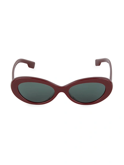 Shop Burberry 54mm Oval Sunglasses In Bordeaux