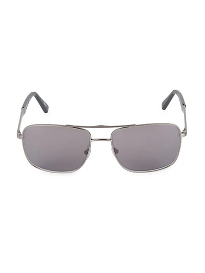 Shop Ermenegildo Zegna 59mm Square Sunglasses In Gunmetal
