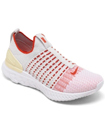 Shop Nike Women's React Phantom Run Flyknit 2 Running Sneakers From Finish Line In Vastgy/tea