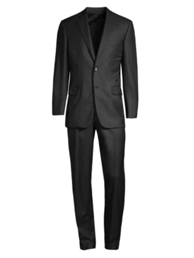 Shop Brioni Classic Wool Suit In Black