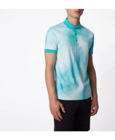 Shop Hugo Boss Boss Men's Gradient Print Polo Shirt In Open Blue