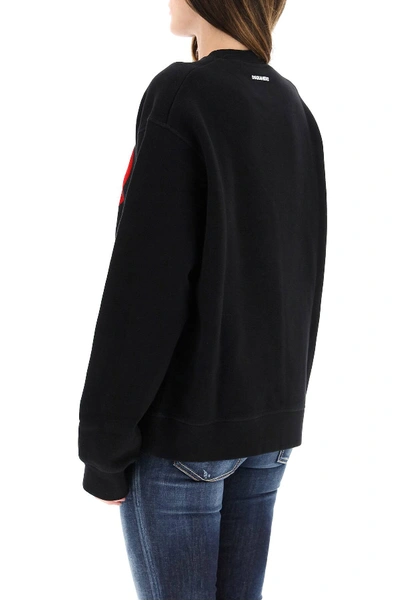 Shop Dsquared2 I Love D2 Sweatshirt In Black,red,white