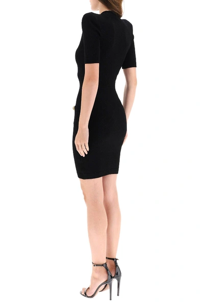 Shop Balmain Zipped Mini Dress In Black